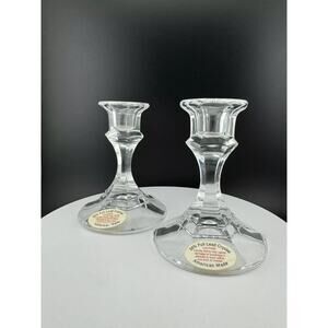 Vintage American-Made 24% Full Lead Crystal Candlesticks